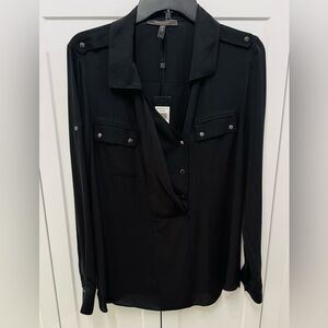 NWT BCBGMaxAzria Black Blouse Size M